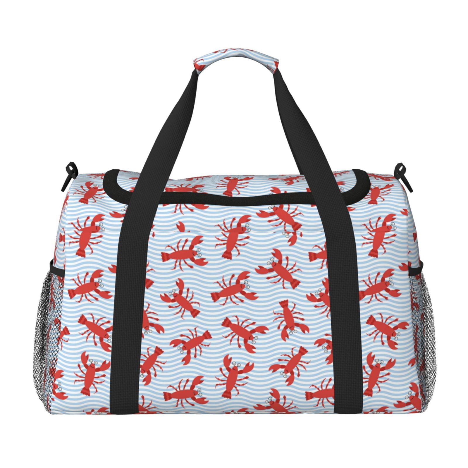 Fuzoiu Cartoon Lobsters 1 Print Travel Duffle Bag,Carry On Tote Bags,Duffel Bag,Sport Gym Bag, Hospital Bag for Labor and Delivery, Overnight Bag,Luggage Bag