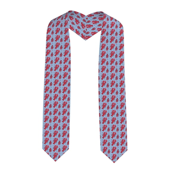 Fuzoiu Cartoon Lobsters 2 Print Graduation Sash,Graduation Stole,Unisex Adult Graduation Stole Shawl 91" Long,for Academic Commencements Shawl-Sharp Corner