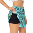 thumbnail image 1 of Fuzoiu Cartoon Monster Truck Print Women's Athletic Shorts, Double-Layer Running Shorts with Pocket,Women's Workout Shorts for Yoga, Gym, and Workouts-XX-Large, 1 of 7