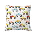 thumbnail image 1 of Fuzoiu Cartoon Monster Trucks Print Square Pillow Cover,Hidden Zipper Design,Luxury Square Pillow Case, Throw Pillow,Couch Cushion-26"x26", 1 of 7