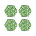 thumbnail image 1 of Fuzoiu Cartoon Panda And Leaf 1 Print Leather Coasters Set,Drink Coasters Set of 4,for Tabletop Protection, Durable PVC Coasters,Home Décor and Housewarming Gift-Hexagon, 1 of 6