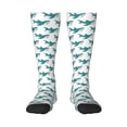 thumbnail image 1 of Fuzoiu Cartoon Shark Print Adult Stockings,Crew Socks,Unisex Fashion Socks, Casual Sports Socks,Comfortable Crew Socks for Everyday Wear and Sports, 1 of 1