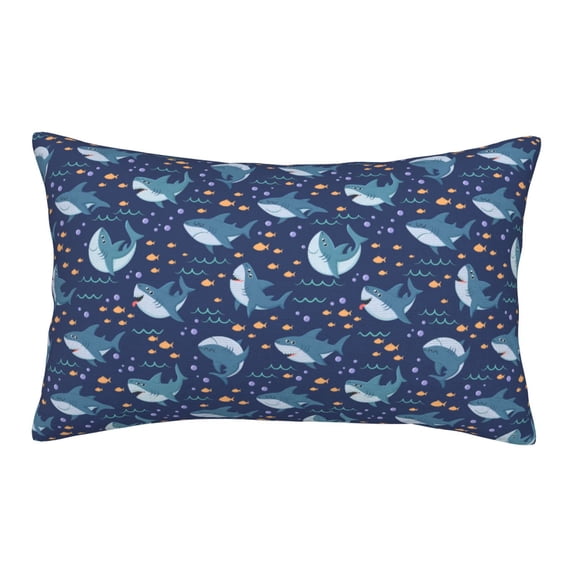 Fuzoiu Cartoon Sharks2 Print Fuzzy Pillowcases, Super Soft Pillow Case Cover with Zipper for Bedroom, Sofa, Couch,Cozy Pillow Shams for All Seasons-16"x24"