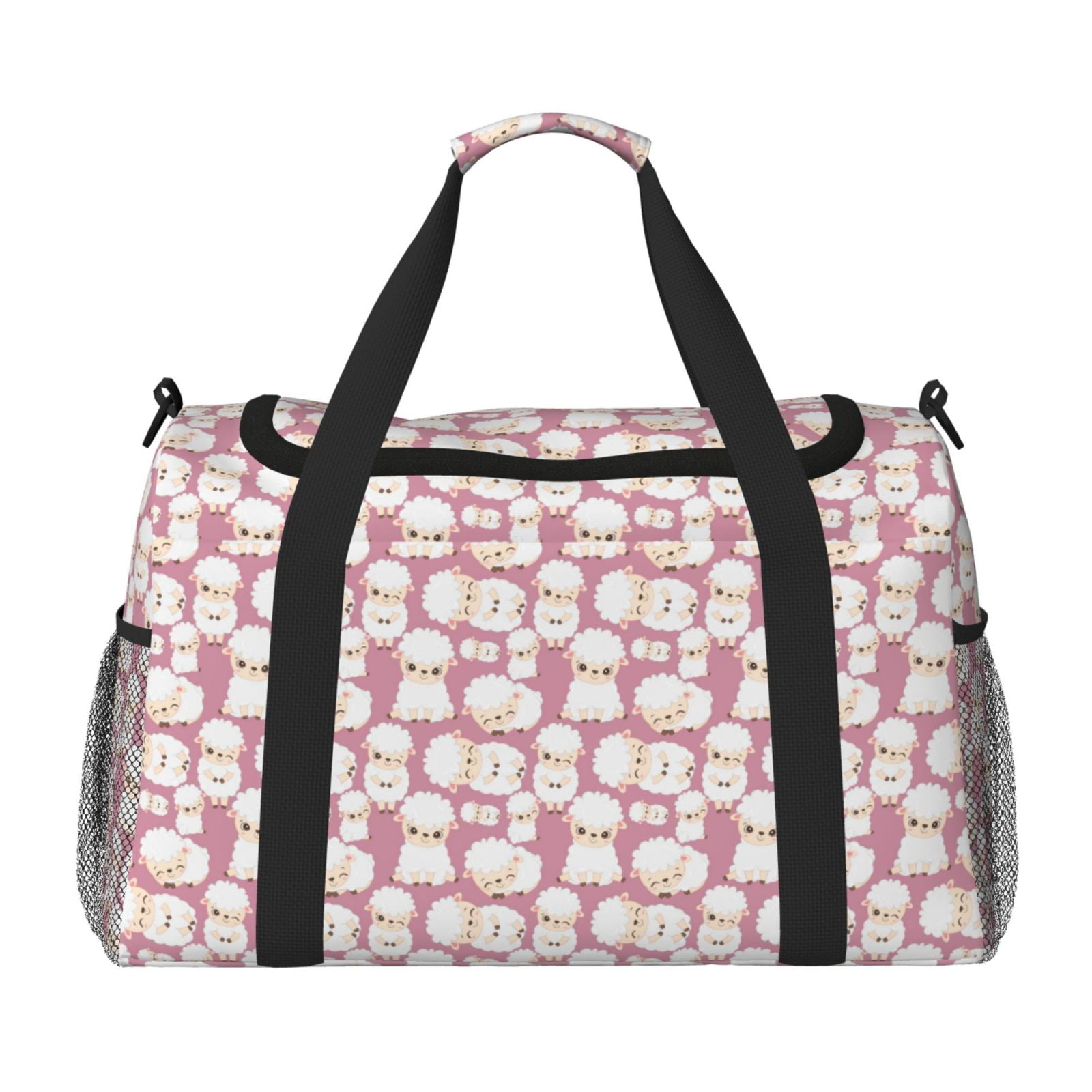 Fuzoiu Cartoon Sheep Print Travel Duffle Bag,Carry On Tote Bags,Duffel Bag,Sport Gym Bag, Hospital Bag for Labor and Delivery, Overnight Bag,Luggage Bag