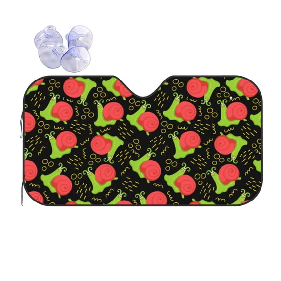 Fuzoiu Cartoon Snail Print Car Windshield Sun Shade,Block Uv Rays Sunshade,Foldable Front Window Sun Visor Protector for Car,SUV,Truck-Keep Vehicle Cool-Cartoon Snail