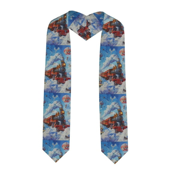Fuzoiu Cartoon Train Hot Air Balloon Print Graduation Sash,Graduation Stole,Unisex Adult Graduation Stole Shawl 91" Long,for Academic Commencements Shawl-Sharp Corner