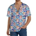 thumbnail image 1 of Fuzoiu Cartoon colorful cute cat Print Men's Casual Short,Men's Short Sleeve Shirt,Mens Casual Button Down Shirts,Cuban Collar Summer Shirt for Beach, Vacation, and Outdoor Activities-X-Large, 1 of 5