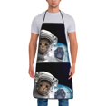 thumbnail image 1 of Fuzoiu Cat Astronaut Print Waterproof Apron, Kitchen Apron for Women Men Chef, Apron for Christmas Dinner Party Cooking Baking Crafting House Cleaning Kitchen, 1 of 7
