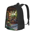 thumbnail image 1 of Fuzoiu Charming Garden Patio Print Large Capacity Backpack,Travel Backpack,Laptop Bag,College School Rucksack Bag,for School, Travel & Outdoor Activities, 1 of 6