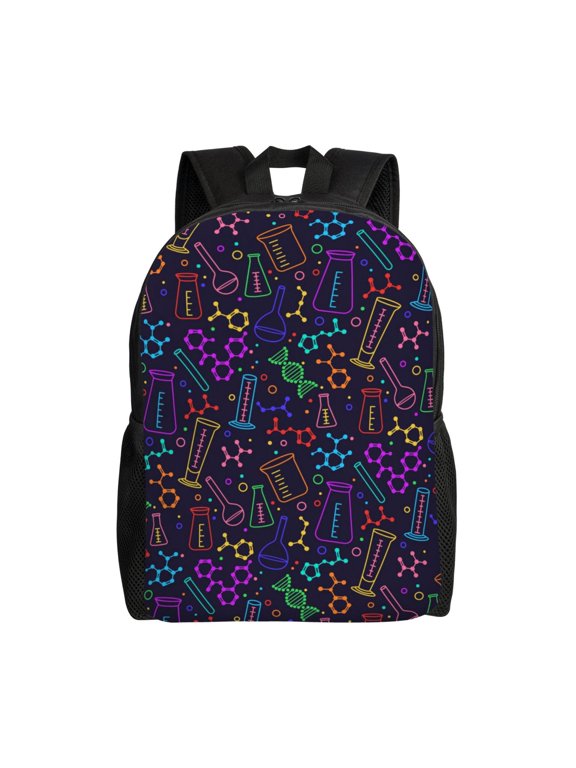 Chemistry Science Print Laptop Backpack,Work Business Backpacks, Large Capacity Nurse Bag College Bookbag for School, Waterproof Casual Daypack for Travel