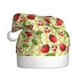 thumbnail image 1 of Fuzoiu Cherries and Ladybirds Print Santa Hat Christmas Hat for Adults,Santa Hats with Pompom, Unisex Xmas Holiday Hat for Christmas New Year Festive Party Supplies, 1 of 6
