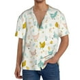 thumbnail image 1 of Fuzoiu Chicken Print Men's Casual Short,Men's Short Sleeve Shirt,Mens Casual Button Down Shirts,Cuban Collar Summer Shirt for Beach, Vacation, and Outdoor Activities-XX-Large, 1 of 5