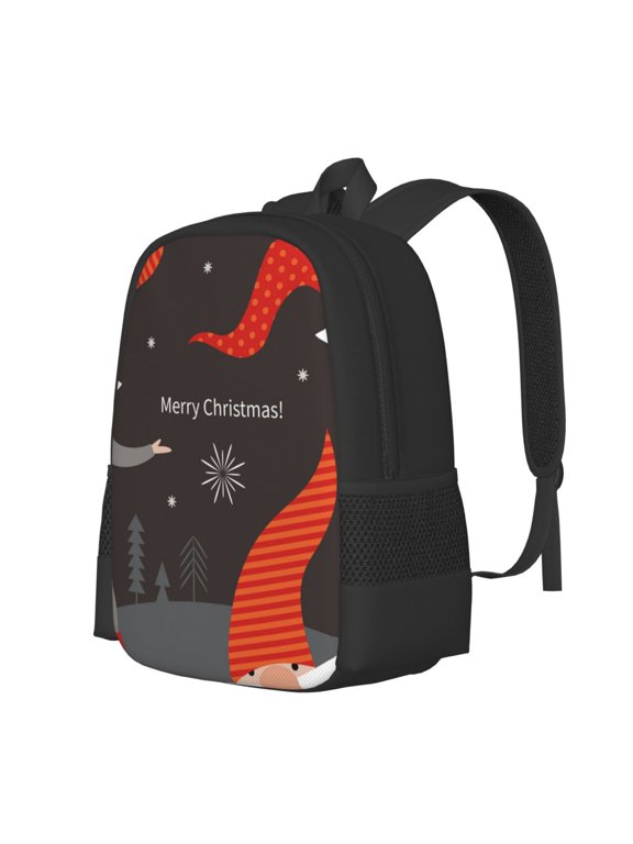 Christmas Gnomes In Red Hats Print Large Capacity Backpack,Travel Backpack,Laptop Bag,College School Rucksack Bag,for School, Travel & Outdoor Activities