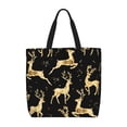 thumbnail image 1 of Fuzoiu Christmas Gold Deers Print Durable Tote Bag,Shoulder Bag with Zipper Closure,Casual Tote's Handbag,for Daily Use, Shopping, School, Work, 1 of 7