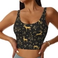 thumbnail image 1 of Fuzoiu Christmas Gold Deers1 Print Women's Sports Vest,U-Back Sports Tank,Gym Vests,Athletic Sleeveless Shirts,Exercise Undershirts,Yoga, Gym, and Dance Wear-X-Large, 1 of 8