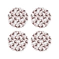 thumbnail image 1 of Fuzoiu Christmas Plaid Moose Print Leather Coasters Set,Drink Coasters Set of 4,for Tabletop Protection, Durable PVC Coasters,Home Décor and Housewarming Gift-Round Shape, 1 of 6