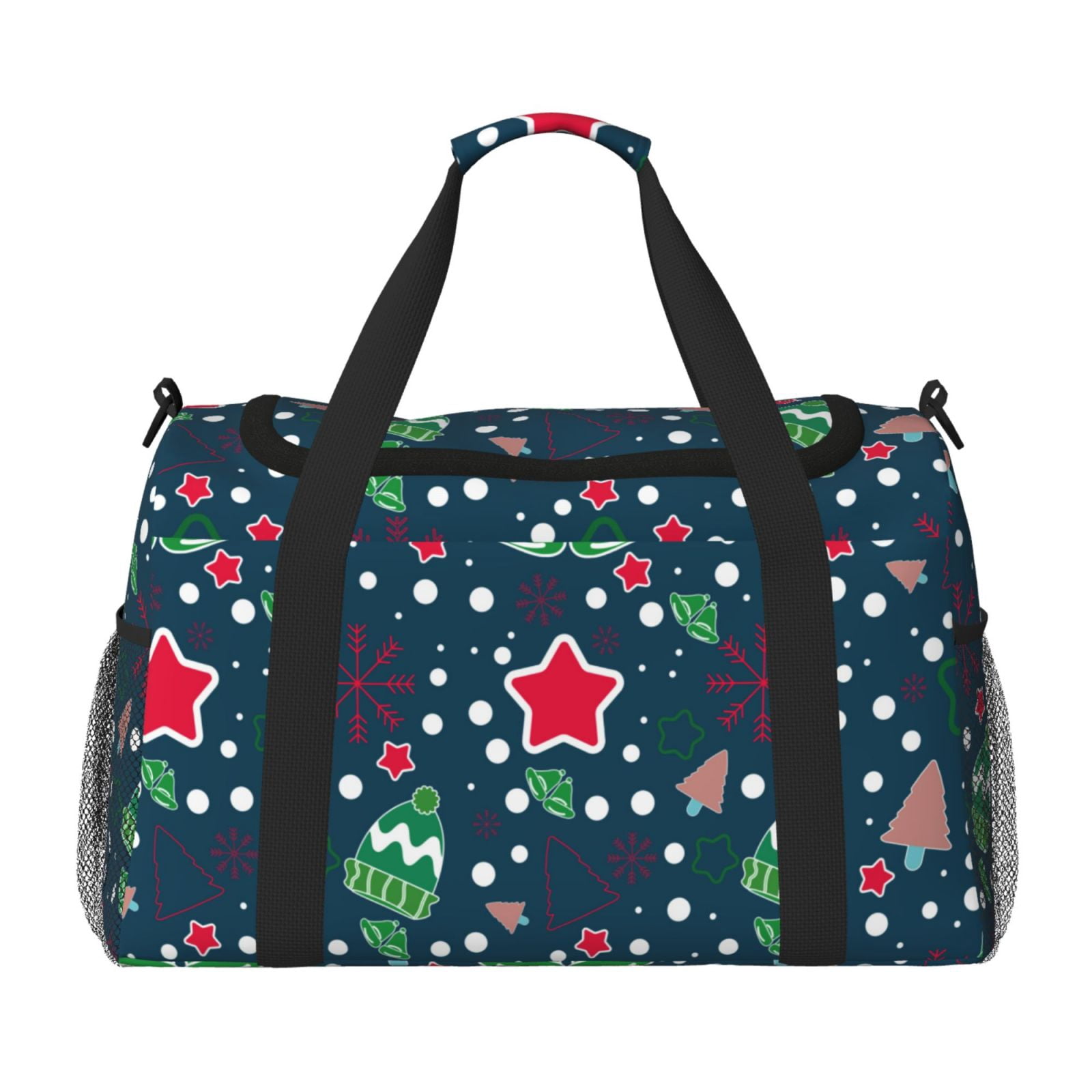 Fuzoiu Christmas Print Travel Duffle Bag,Carry On Tote Bags,Duffel Bag,Sport Gym Bag, Hospital Bag for Labor and Delivery, Overnight Bag,Luggage Bag