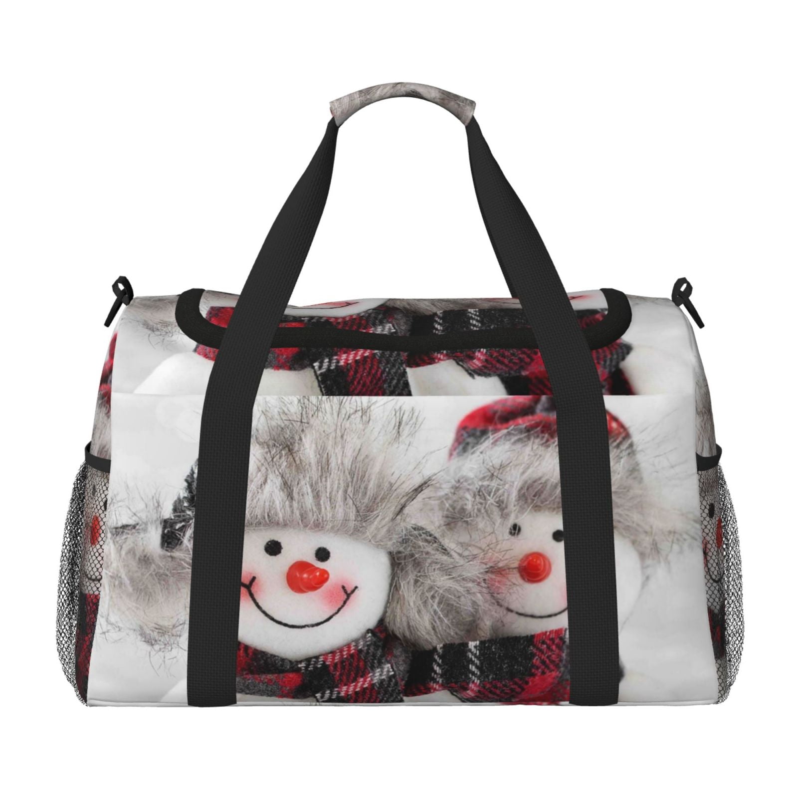 Fuzoiu Christmas Snowman With Hat Print Travel Duffle Bag,Carry On Tote Bags,Duffel Bag,Sport Gym Bag, Hospital Bag for Labor and Delivery, Overnight Bag,Luggage Bag