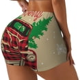 thumbnail image 1 of Fuzoiu Christmas Vintage Red Truck Print Women's Workout Shorts,Workout Biker Shorts Women,Exercise Fitness Shorts,Scrunch Short, Athletic Shorts for Gym Yoga Running Sport Active-Medium, 1 of 8