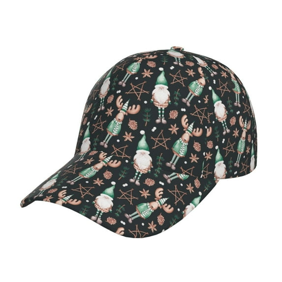 Fuzoiu Christmas cute deer old man Print Adjustable Baseball Cap for Men and Women, Unisex Sports Hat, Sun Protection Hat for Running Workouts and Outdoor Activities All Seasons