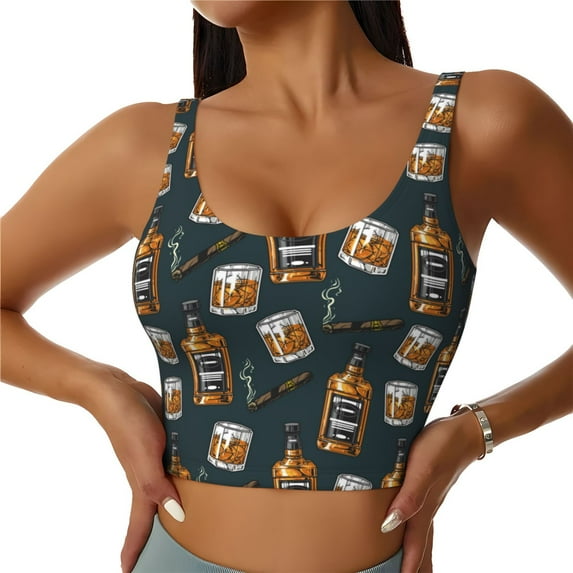 Fuzoiu Cigar Print Women's Sports Vest,U-Back Sports Tank,Gym Vests,Athletic Sleeveless Shirts,Exercise Undershirts,Yoga, Gym, and Dance Wear-X-Large