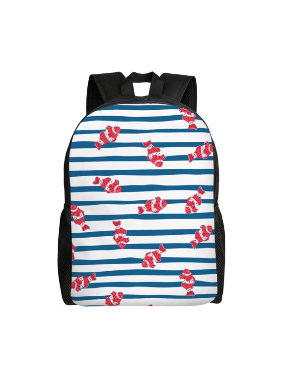 Clown Fish Print Laptop Backpack,Work Business Backpacks, Large Capacity Nurse Bag College Bookbag for School, Waterproof Casual Daypack for Travel