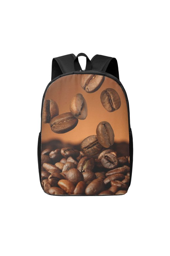 Coffee Beans Print 17in Student Backpack,School Backpack,Causal Daypack,Bookbag For Boys Girls College Students-One Size