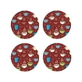 thumbnail image 1 of Fuzoiu Coffee Cups Print Leather Coasters Set,Drink Coasters Set of 4,for Tabletop Protection, Durable PVC Coasters,Home Décor and Housewarming Gift-Round Shape, 1 of 6