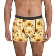 thumbnail image 1 of Fuzoiu Coffee Plaid Sunflower Print Men's Ultra Breathable Underwear,No Riding Up Boxer Briefs with ComfortFlexible Waistband-XX-Large, 1 of 5