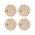 thumbnail image 1 of Fuzoiu Coffee Time Print Leather Coasters Set,Drink Coasters Set of 4,for Tabletop Protection, Durable PVC Coasters,Home Décor and Housewarming Gift-Round Shape, 1 of 6