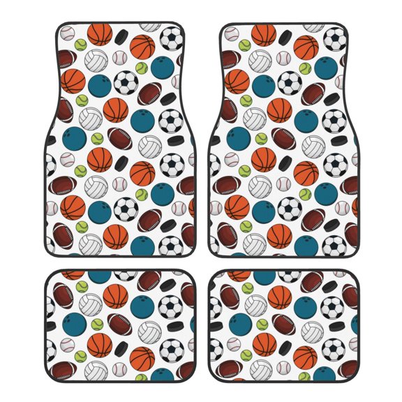 Fuzoiu Color Balls Print Carpet Floor Mats for Car,Car Foot Mat Set,Universal Fit 4 Piece Mat Pad Set,Fits Most Cars Trucks Vans Sedans SUV Auto Carpet Mat Se