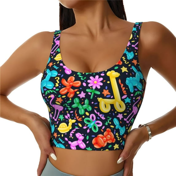 Fuzoiu Colorful Air Balloons1 Print Women's Sports Vest,U-Back Sports Tank,Gym Vests,Athletic Sleeveless Shirts,Exercise Undershirts,Yoga, Gym, and Dance Wear-X-Large
