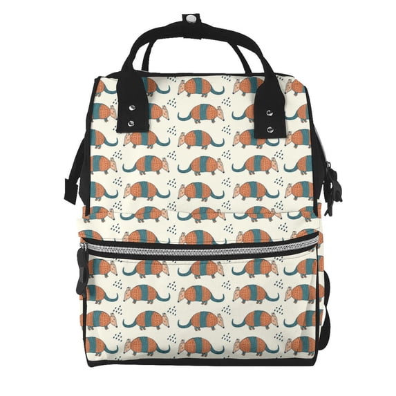 Fuzoiu Colorful Armadillos Print Diaper Bag Backpack,Baby Essentials Travel Tote,Multi function Waterproof Diaper Bag, Travel Essentials Baby Bag - Unisex