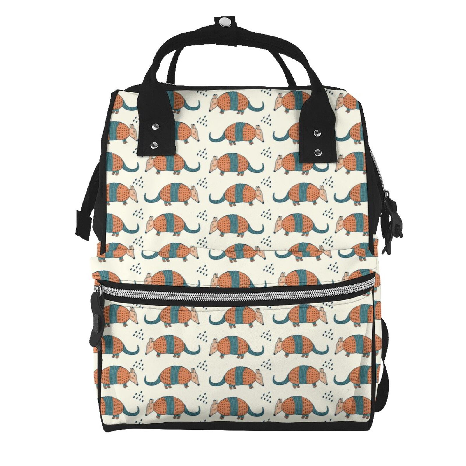 Fuzoiu Colorful Armadillos Print Diaper Bag Backpack,Baby Essentials Travel Tote,Multi function Waterproof Diaper Bag, Travel Essentials Baby Bag - Unisex