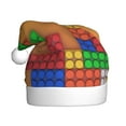 thumbnail image 1 of Fuzoiu Colorful Building Blocks A Print Santa Hat Christmas Hat for Adults,Santa Hats with Pompom, Unisex Xmas Holiday Hat for Christmas New Year Festive Party Supplies, 1 of 6