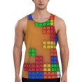 thumbnail image 1 of Fuzoiu Colorful Building Blocks A Print Men's Workout Tank Tops,Sleeveless Gym Shirt Quick Dry,Fitness Bodybuilding T-Shirt,Muscle Athletic Workout Tee-Medium, 1 of 7