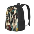 thumbnail image 1 of Fuzoiu Colorful Bulldog Duo Print Large Capacity Backpack,Travel Backpack,Laptop Bag,College School Rucksack Bag,for School, Travel & Outdoor Activities, 1 of 6