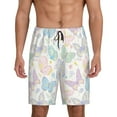 thumbnail image 1 of Fuzoiu Colorful Butterfly Print Pajama Shorts for Men, Men's Pajama Bottoms,Mens Lounge Sleepwear,Pajama Pants with Pocket-3X-Large, 1 of 6