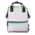 thumbnail image 1 of Fuzoiu Colorful Checkerboard Print Diaper Bag Backpack,Baby Essentials Travel Tote,Multi function Waterproof Diaper Bag, Travel Essentials Baby Bag - Unisex, 1 of 6