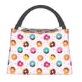 thumbnail image 1 of Fuzoiu Colorful Donuts Print Portable Insulation Lunch Bag,Large Lunch Box,Container Reusable Leakproof Tote for Work, Travel, and Outdoor Activities, 1 of 6