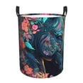 thumbnail image 1 of Fuzoiu Colorful Floral Patterned Horse Print Circular Hamper,Laundry Basket with Handle,Collapsible Laundry,Dirty Clothes Storage Basket,for Bedroom Bathroom Dorm Living Room-Small, 1 of 6