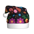 thumbnail image 1 of Fuzoiu Colorful Floral2 Print Santa Hat Christmas Hat for Adults,Santa Hats with Pompom, Unisex Xmas Holiday Hat for Christmas New Year Festive Party Supplies, 1 of 6