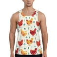 thumbnail image 1 of Fuzoiu Colorful Flower Chickens Print Men's Workout Tank Tops,Sleeveless Gym Shirt Quick Dry,Fitness Bodybuilding T-Shirt,Muscle Athletic Workout Tee-, 1 of 7