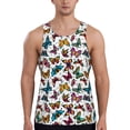thumbnail image 1 of Fuzoiu Colorful Flying Butterflies Print Men's Workout Tank Tops,Sleeveless Gym Shirt Quick Dry,Fitness Bodybuilding T-Shirt,Muscle Athletic Workout Tee-Large, 1 of 7