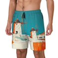 thumbnail image 1 of Fuzoiu Colorful Greek Windmills Print Men's Swim Shorts,Quick-Dry Double-Layer Swim Trunks,Board Trunks,Beach Shorts Swimwear Bathing Suits-XX-Large, 1 of 6