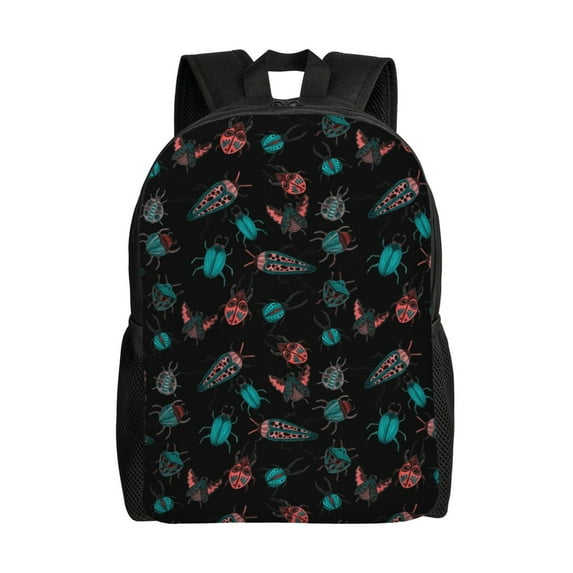 Fuzoiu Colorful Insect Print Laptop Backpack,Work Business Backpacks, Large Capacity Nurse Bag College Bookbag for School, Waterproof Casual Daypack for Travel