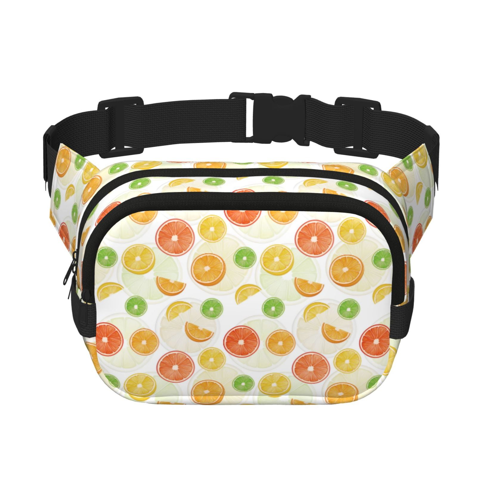 Fuzoiu Colorful Lemons Print Unisex Square Double Layer Waist Bag,Crossbody Fanny Pack Travel Workout Accessory
