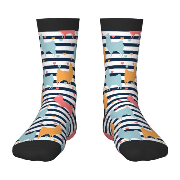 Fuzoiu Colorful Llama Print Kids Socks For Boys Girls,Grip Crew Socks with Non Slip,Lightweight Stretch Crew Socks,Toddlers Crew Boot Socks