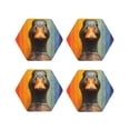 thumbnail image 1 of Fuzoiu Colorful Painted Duck Print Leather Coasters Set,Drink Coasters Set of 4,for Tabletop Protection, Durable PVC Coasters,Home Décor and Housewarming Gift-Hexagon, 1 of 6