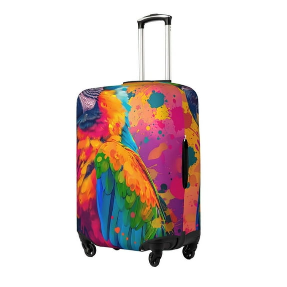 Fuzoiu Colorful Parrot Jungle Dream A Print Suitcase Cover,Washable Luggage Covers for Suitcase,Elastic Luggage Protector Cover,Scratch Resistant Travel Suitcase Covers-X-Large